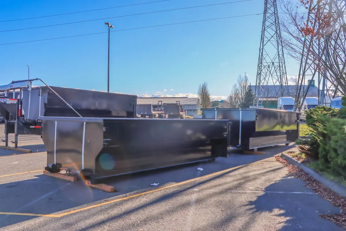 Roll-off dumpster ready for waste disposal at job site for Yard Waste Dumpster Rental in New Kensington